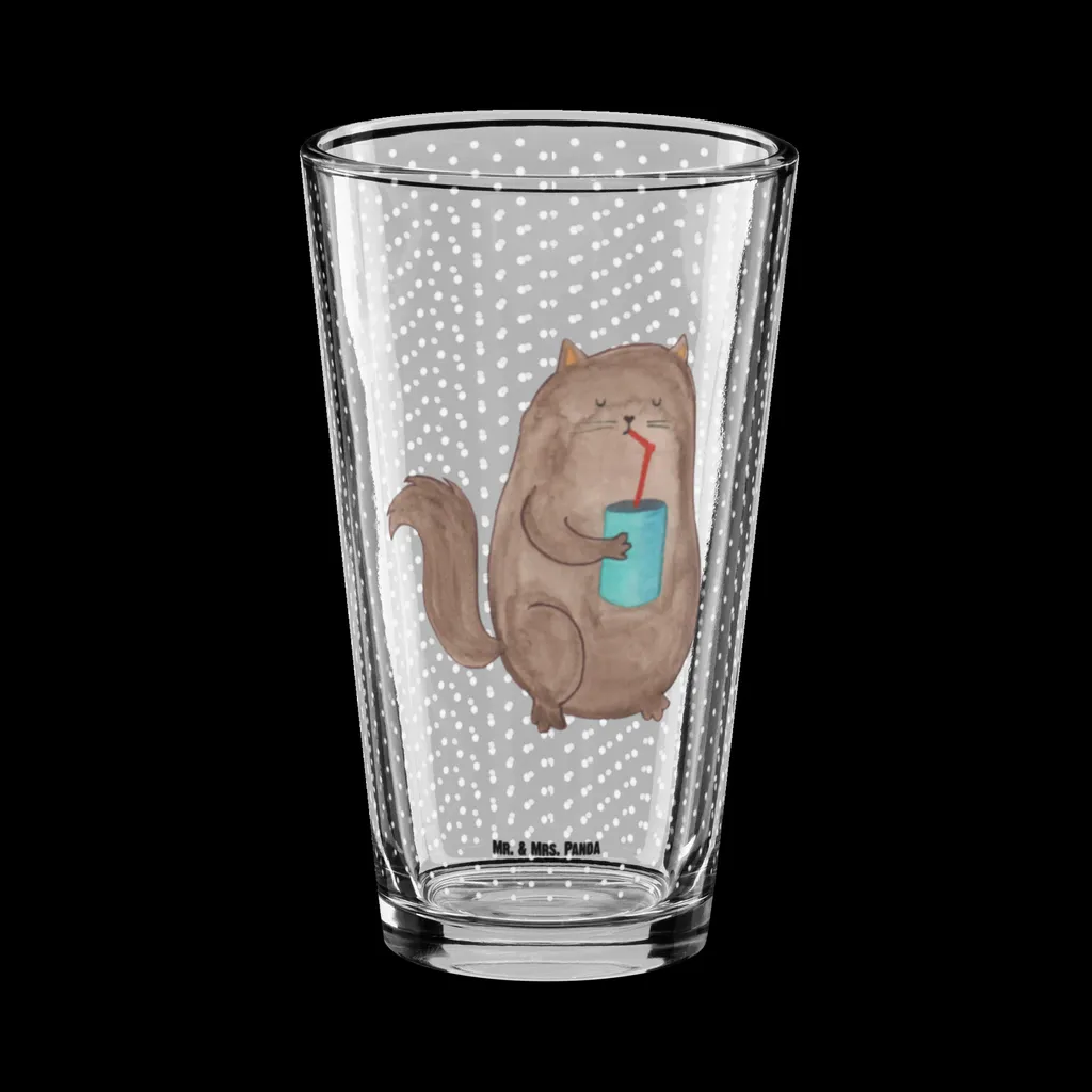 Mr. & Mrs. Panda Premium Trinkglas Katze Dose - Transparent - Geschenk, Pint Glas, Katzenartikel, Bierglas, Katzen, trinken, Wasserglas, Katzenfutter, Katzenhalter